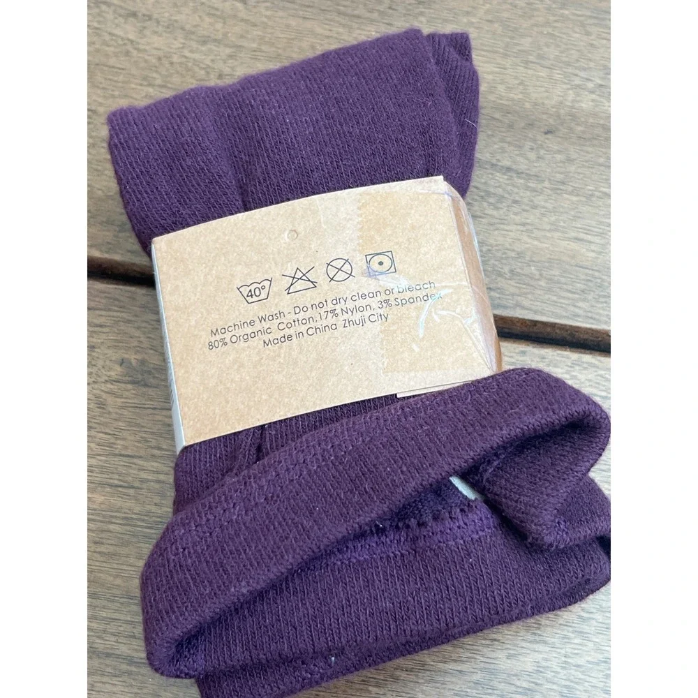 Kate Quinn Mauve Floral Organic Cotton Footless Tights Girls 4T Purple